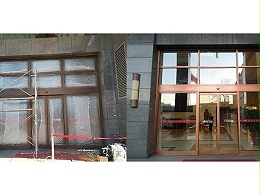 兩會委員駐地：鴻府大廈自動門門區型材包飾外觀修理復原服務案例